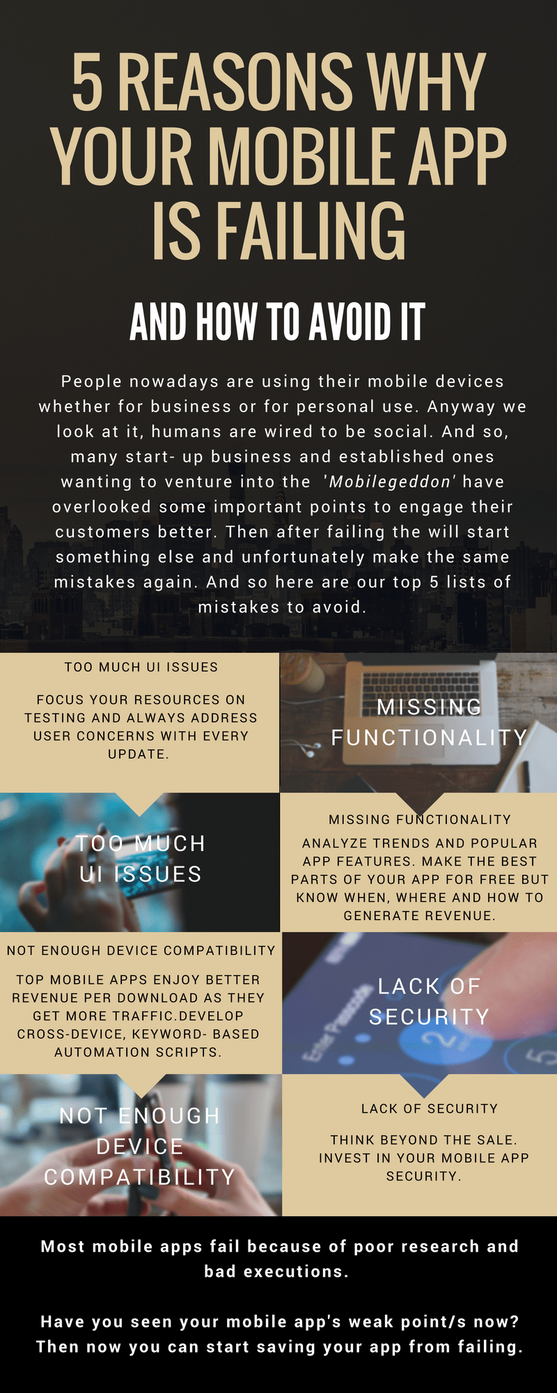 5 REASONS WHY YOUR MOBILE APP IS FAILING AND HOW TO AVOID IT